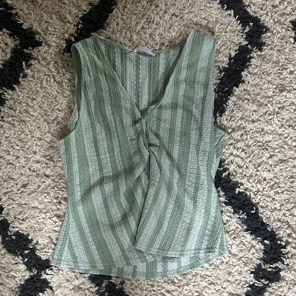 Sage Green Textured Tank Top